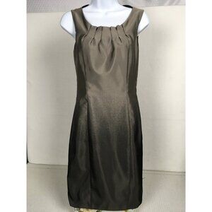 Apriori Women Dress Size 2 Sleeveless Pleated Scoop Neck Dress Olive Green